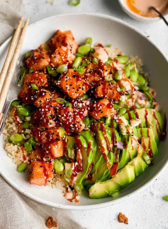 Honey Sriracha Salmon Bowl