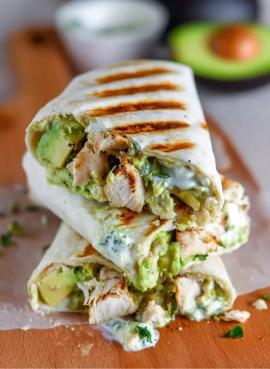 chicken and avocado wrap