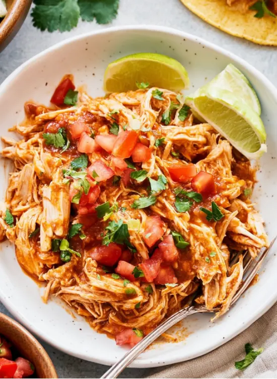 slow cooker shredded chicken tacos
