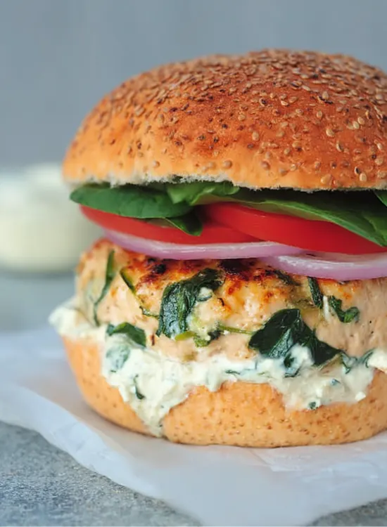 spinach and feta turkey burgers
