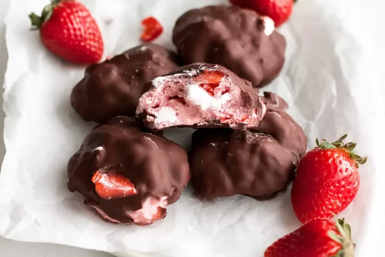 Chocolate Strawberry Frozen Yogurt Bites