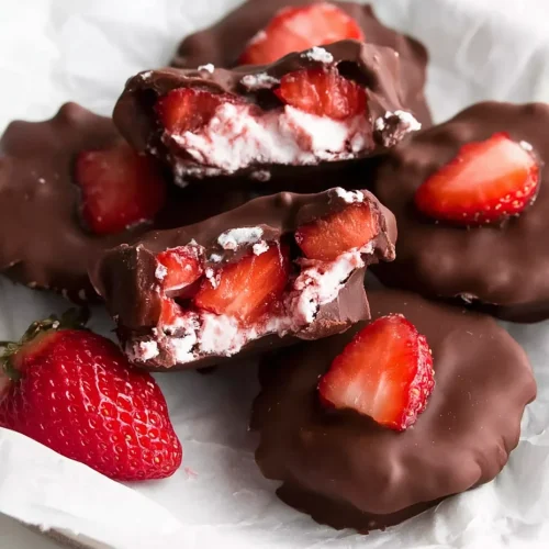 Chocolate Strawberry Frozen Yogurt Bites