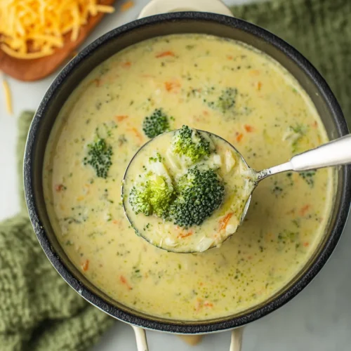 High Protein Broccoli Cheddar Soup.