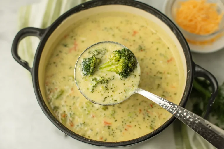 High Protein Broccoli Cheddar Soup.
