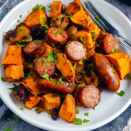 Honey Garlic Sausage Sweet Potatoes