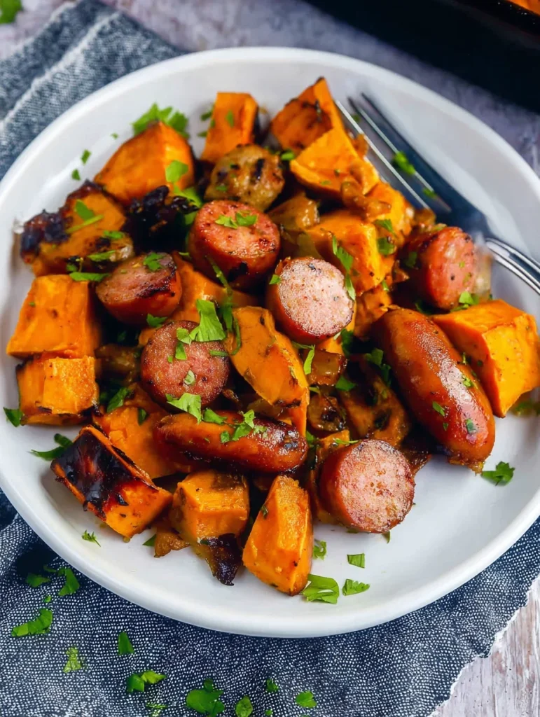 Honey Garlic Sausage Sweet Potatoes