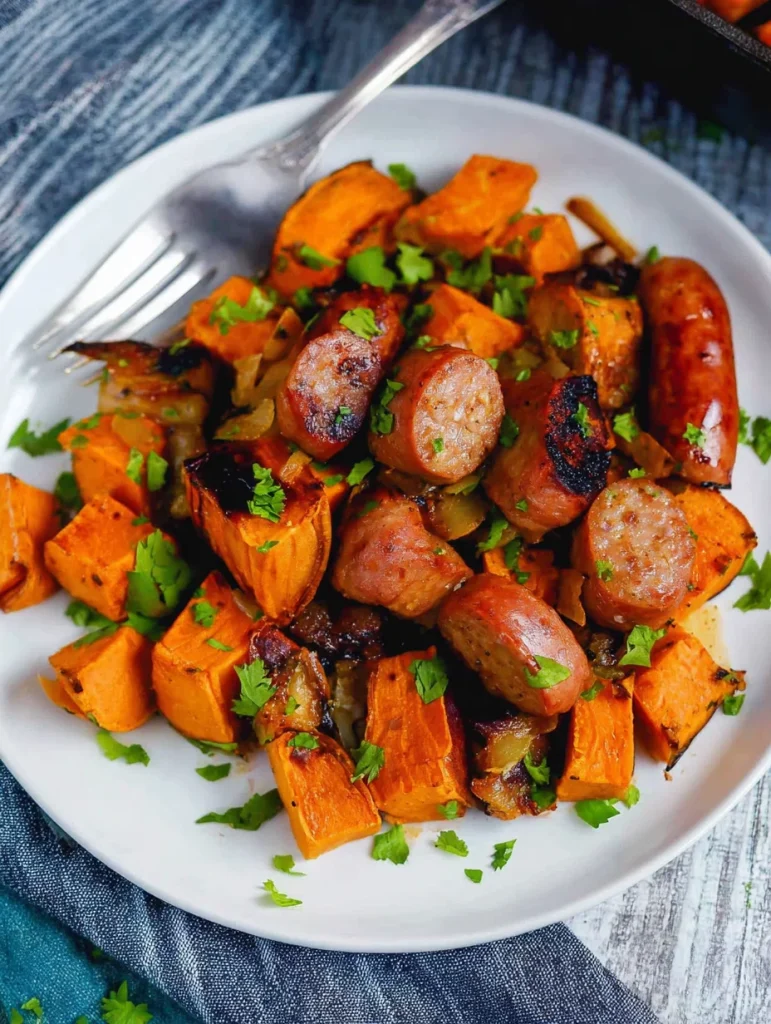 Honey Garlic Sausage Sweet Potatoes