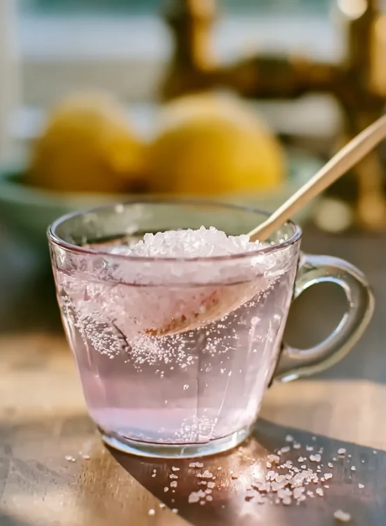 Morning pink salt trick recipe drink served