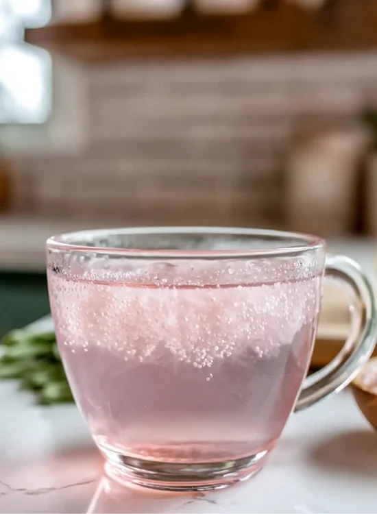Pink Salt Weight Loss Recipe – Woman sipping pink salt water after morning yoga.