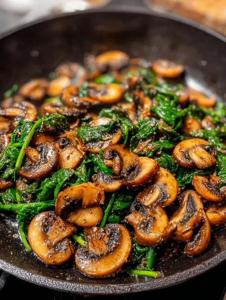 Sauteed Mushrooms with Spinach