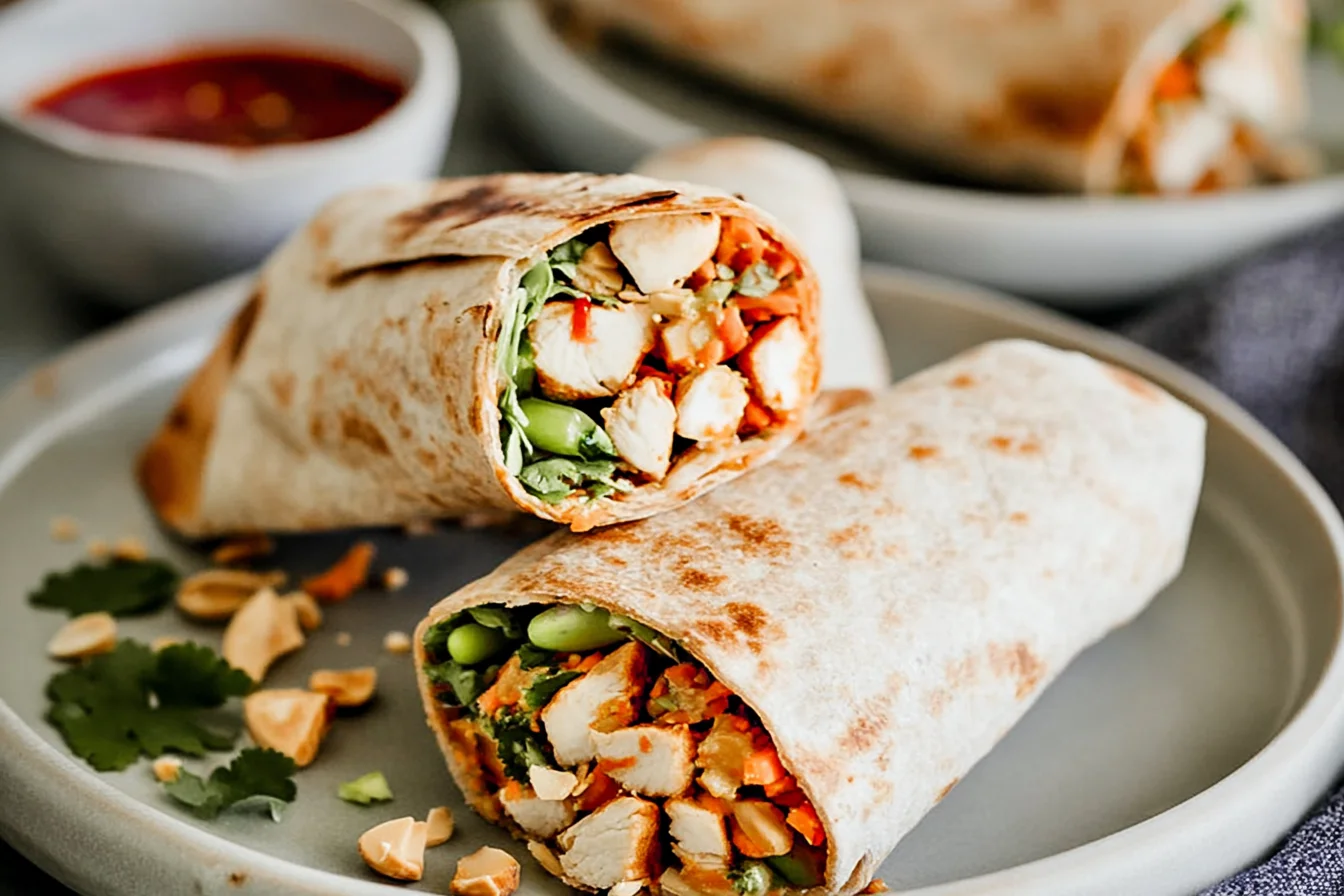 Thai Peanut Chicken Wraps