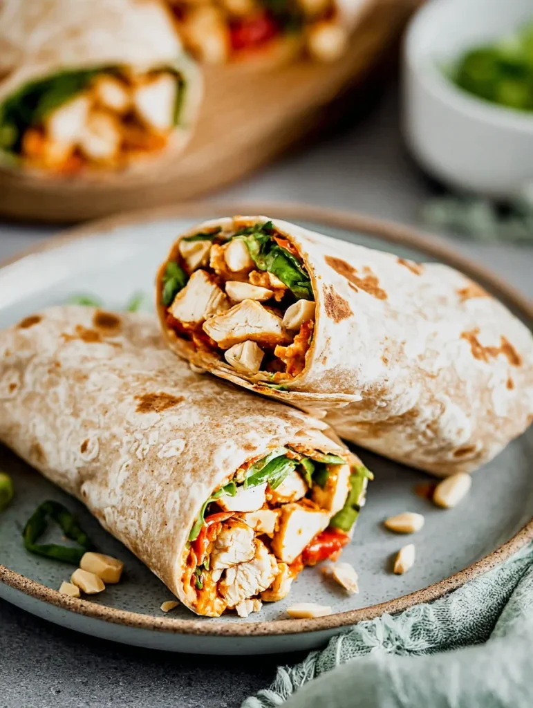 Thai Peanut Chicken Wraps