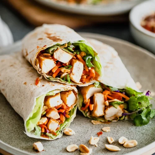 Thai Peanut Chicken Wraps