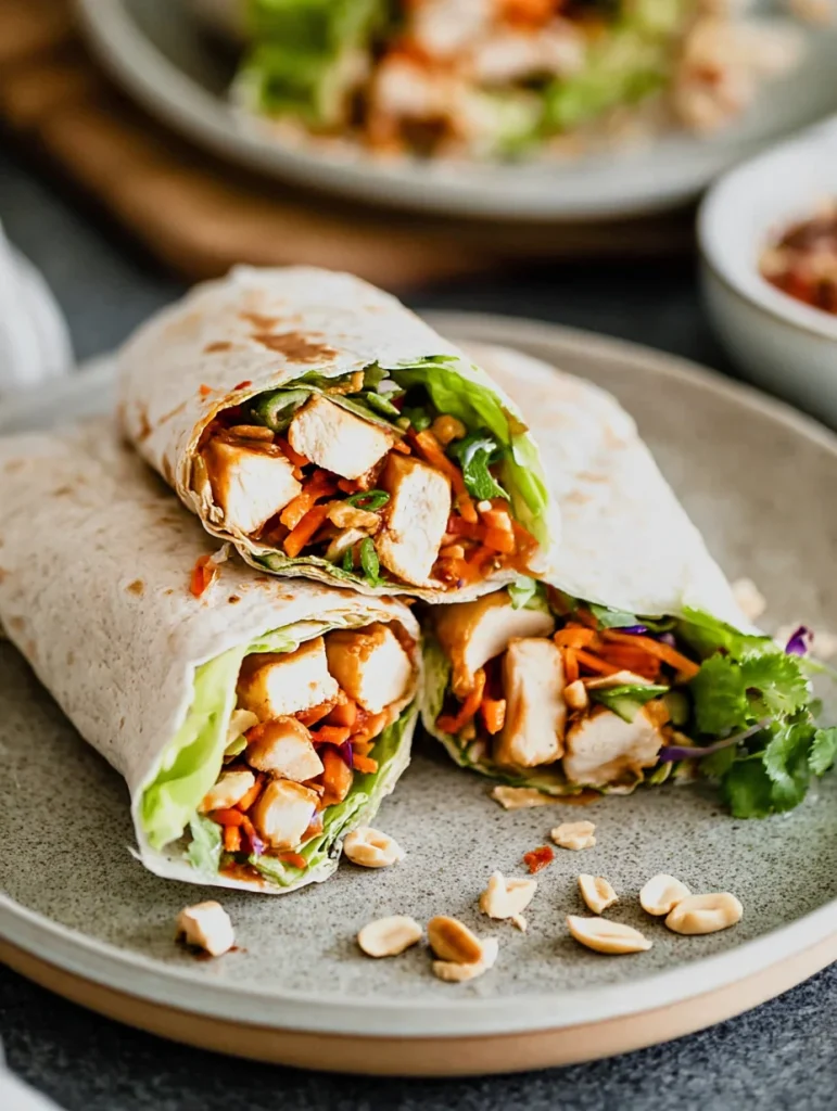 Thai Peanut Chicken Wraps