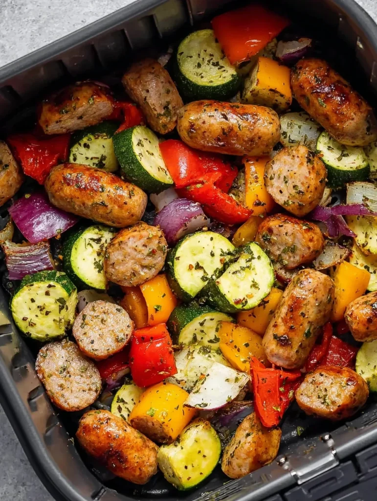 Air Fryer Chicken Sausage and Veggies