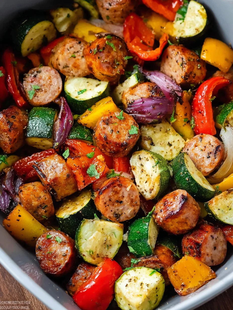 Air Fryer Chicken Sausage and Veggies