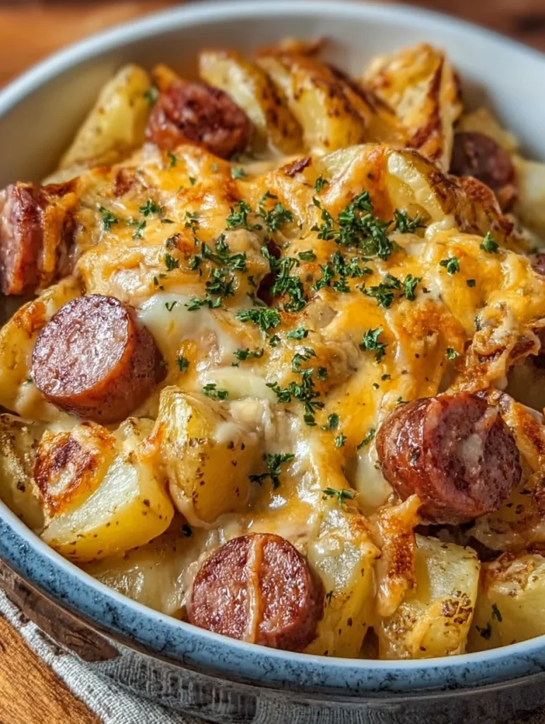 Cheesy Ranch Potatoes and Smoked Sausage