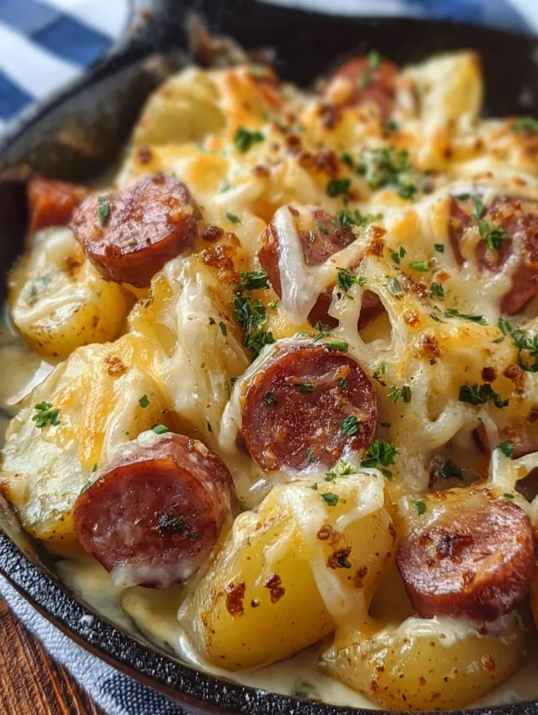 Cheesy Ranch Potatoes and Smoked Sausage
