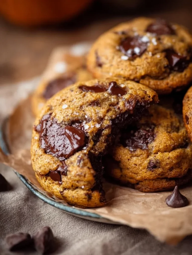 Chewy Pumpkin Chocolate Chip Cookies