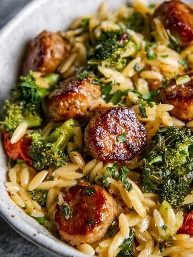 Chicken Sausage and Broccoli Orzo