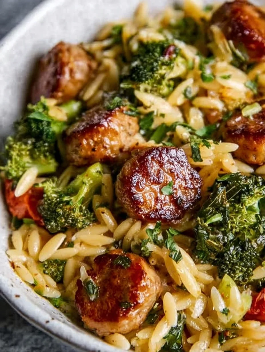 Chicken Sausage and Broccoli Orzo