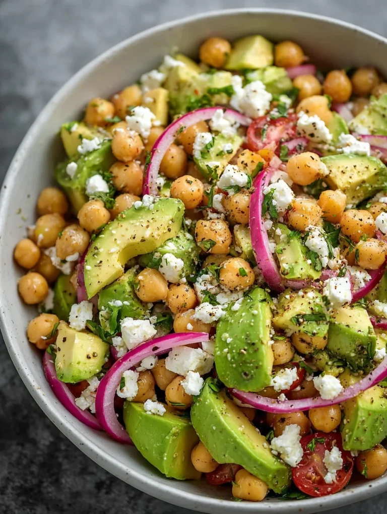 Chickpea Feta Avocado Salad