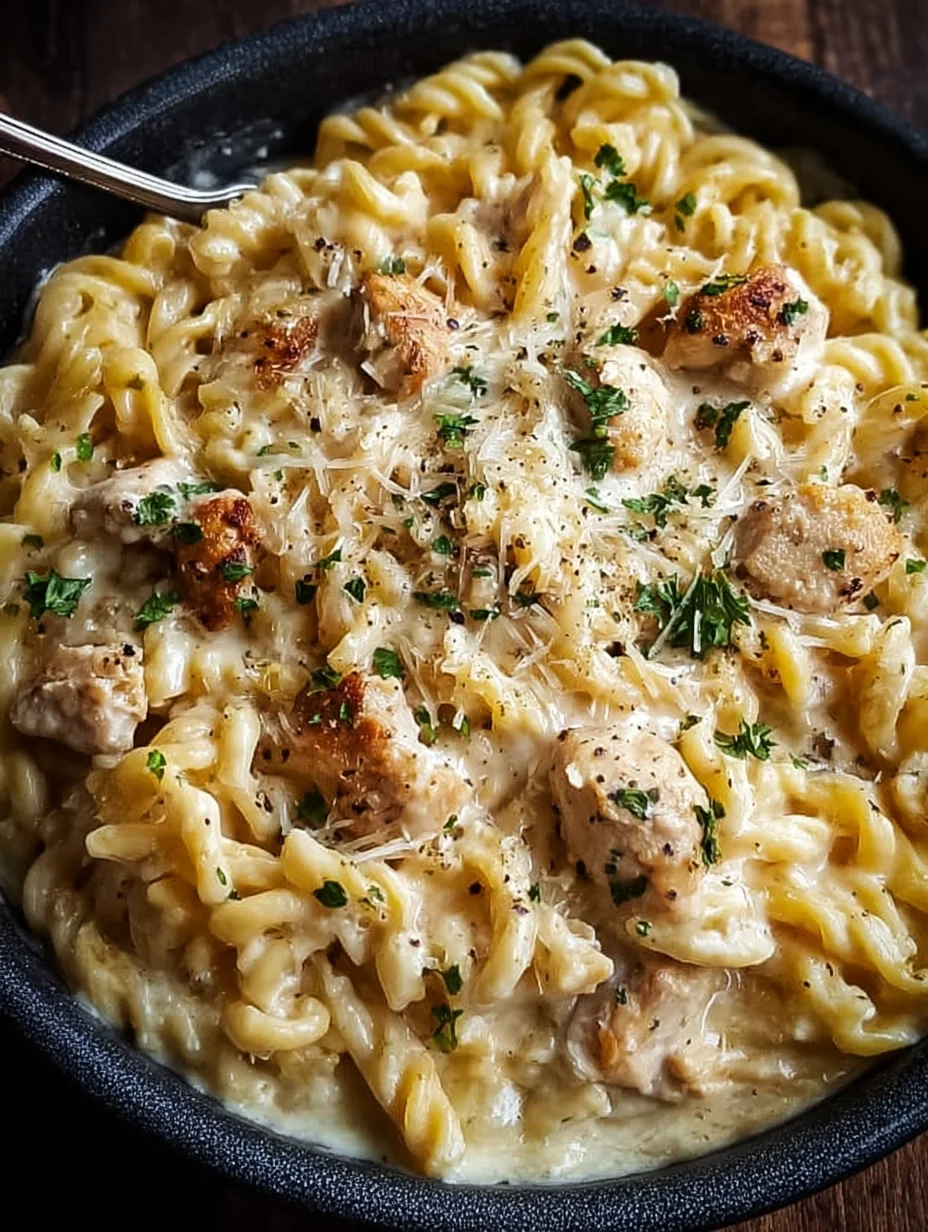 Crockpot Garlic Parmesan Chicken Pasta Recipe