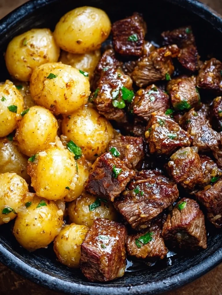 Garlic Butter Beef Bites with Potatoes