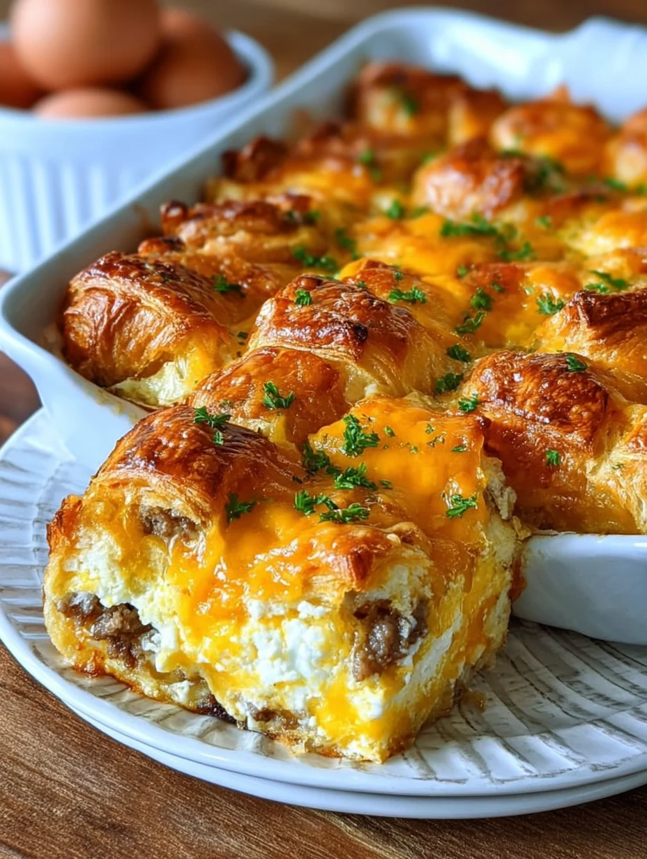 Overnight Croissant Breakfast Casserole