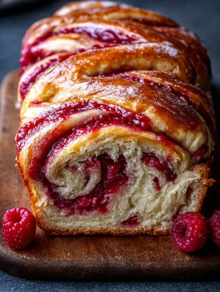 Raspberry Swirl Brioche Loaf