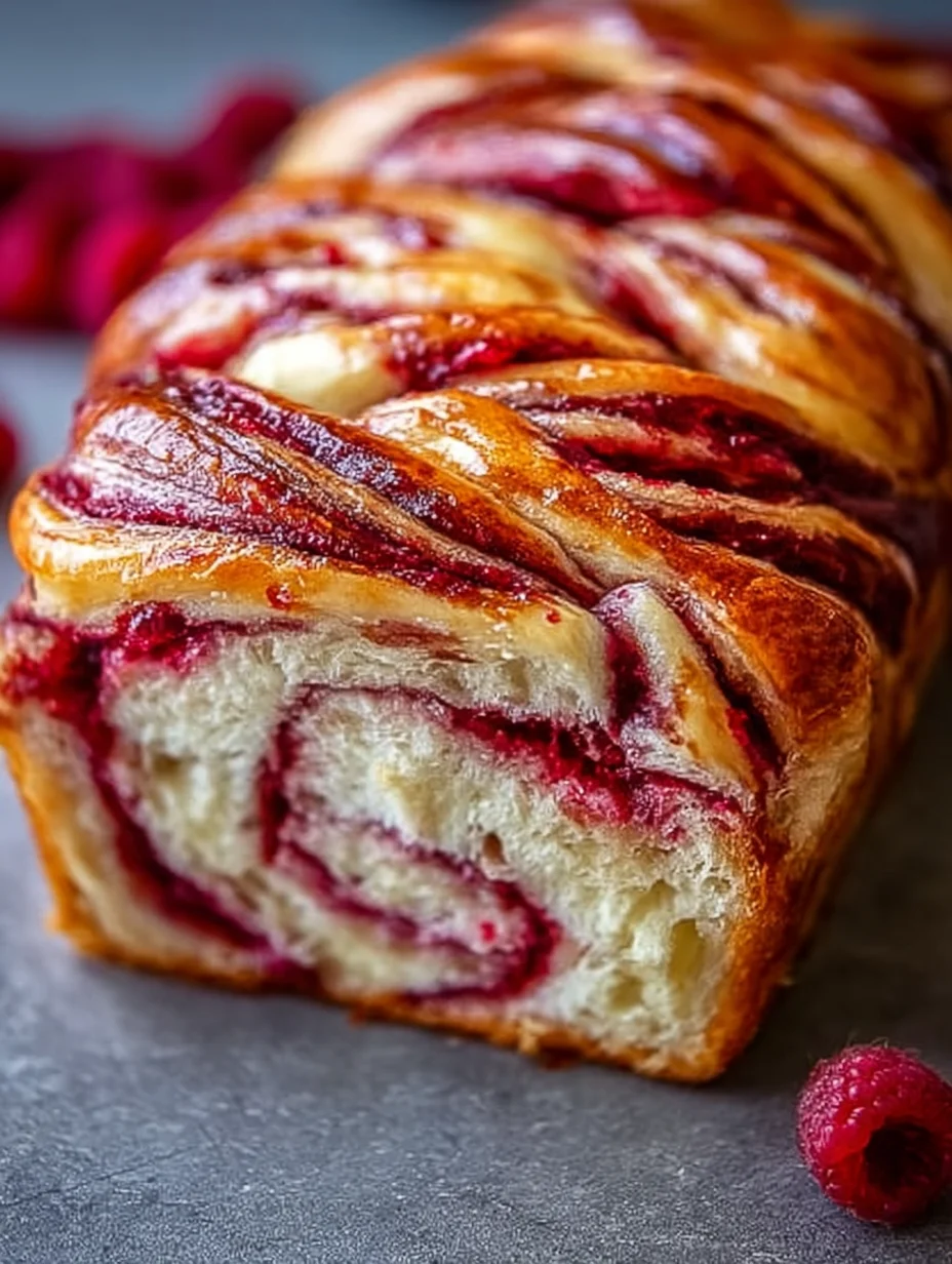 Raspberry Swirl Brioche Loaf