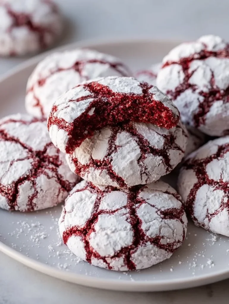 Red Velvet Crinkle Cookies