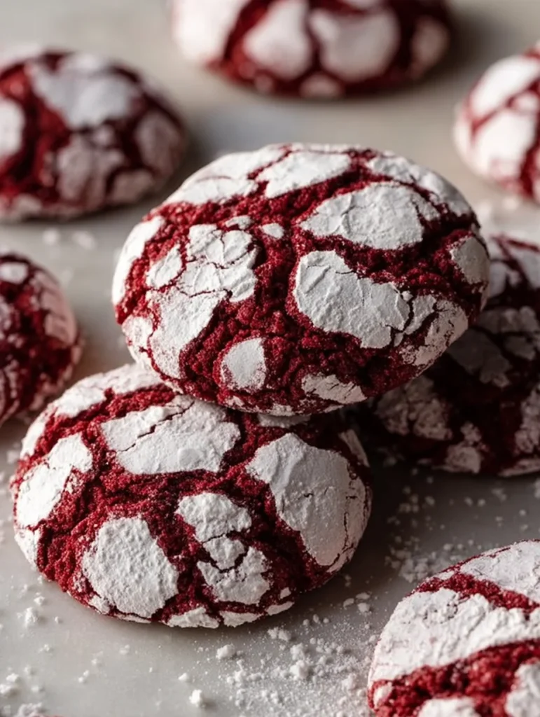 Red Velvet Crinkle Cookies