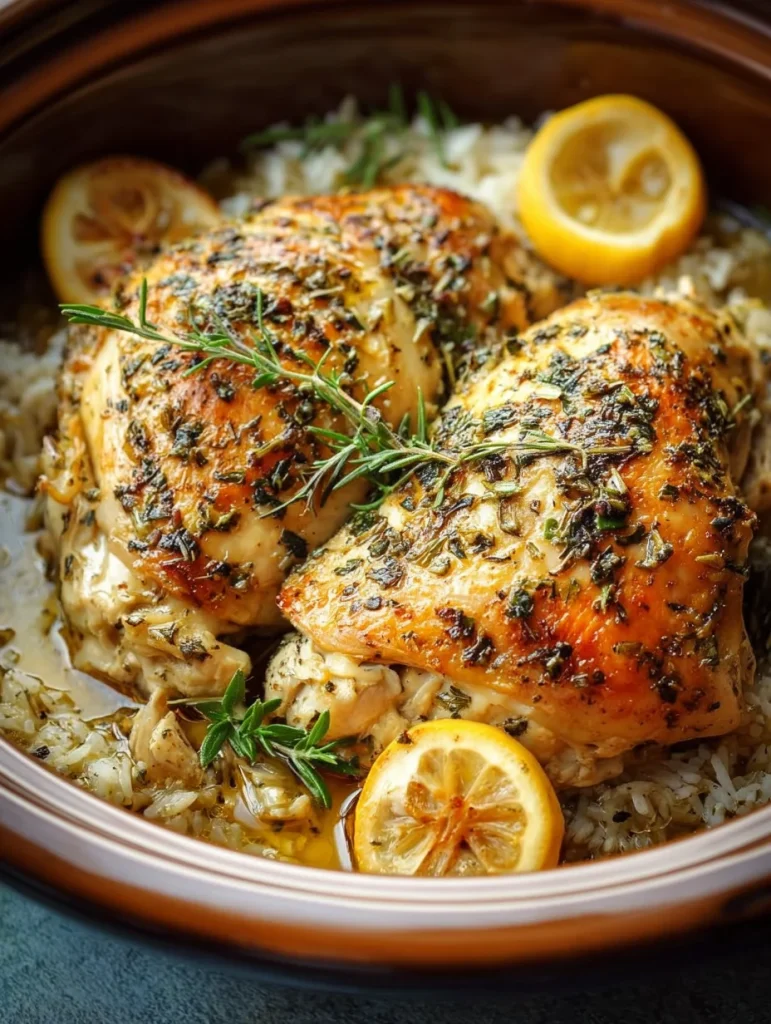 Slow Cooker Lemon Herb Chicken
