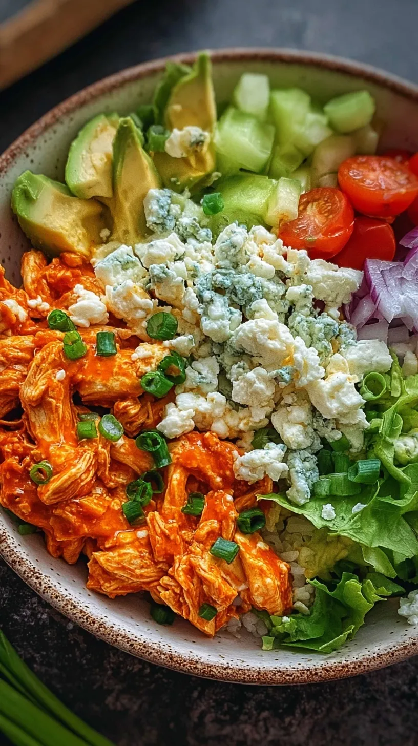 Four meal prep containers filled with buffalo chicken, roasted cauliflower, jasmine rice, and diced celery.
