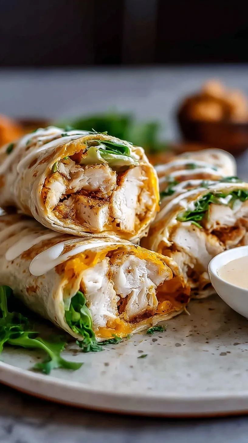 Golden toasted flour tortillas filled with melted cheese and creamy garlic chicken.