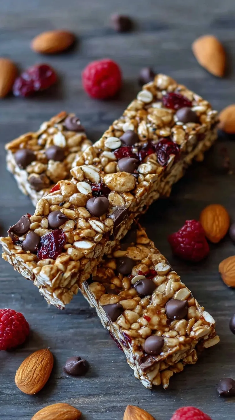 Homemade high protein no-bake granola bars sliced into rectangles on parchment paper
