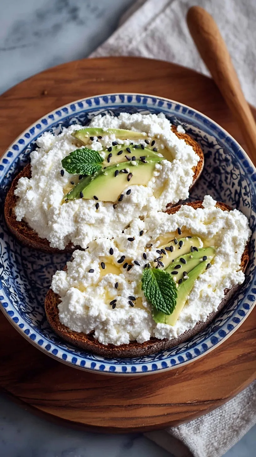 A bowl of creamy vegan tofu ricotta garnished with fresh herbs and a lemon wedge