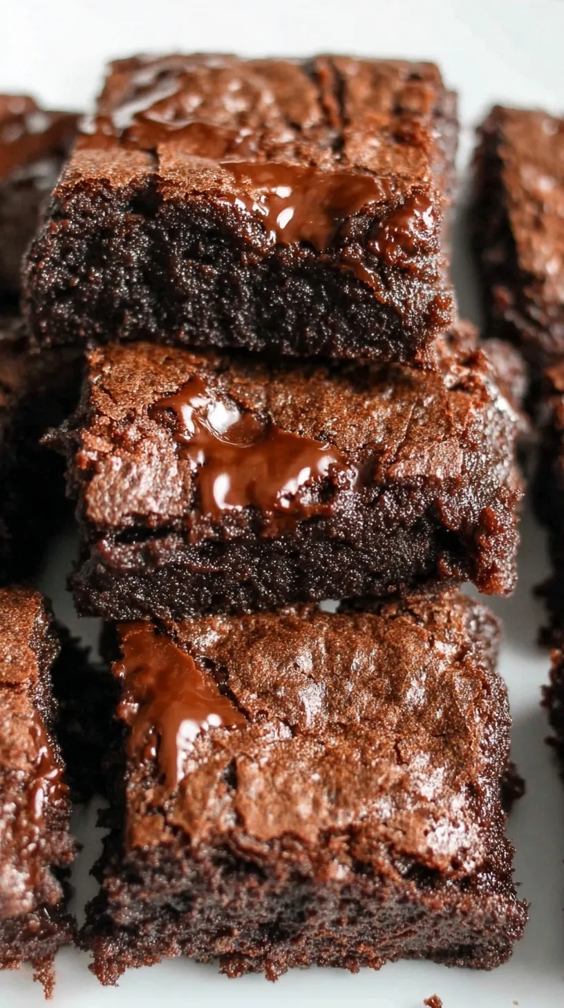Fudgy chocolate brownies made with Greek yogurt on a white plate.