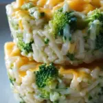 Golden brown broccoli cheddar rice cups in a muffin tin