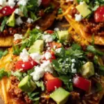 Crispy corn tortillas topped with seasoned ground turkey, fresh lettuce, tomatoes, and Greek yogurt