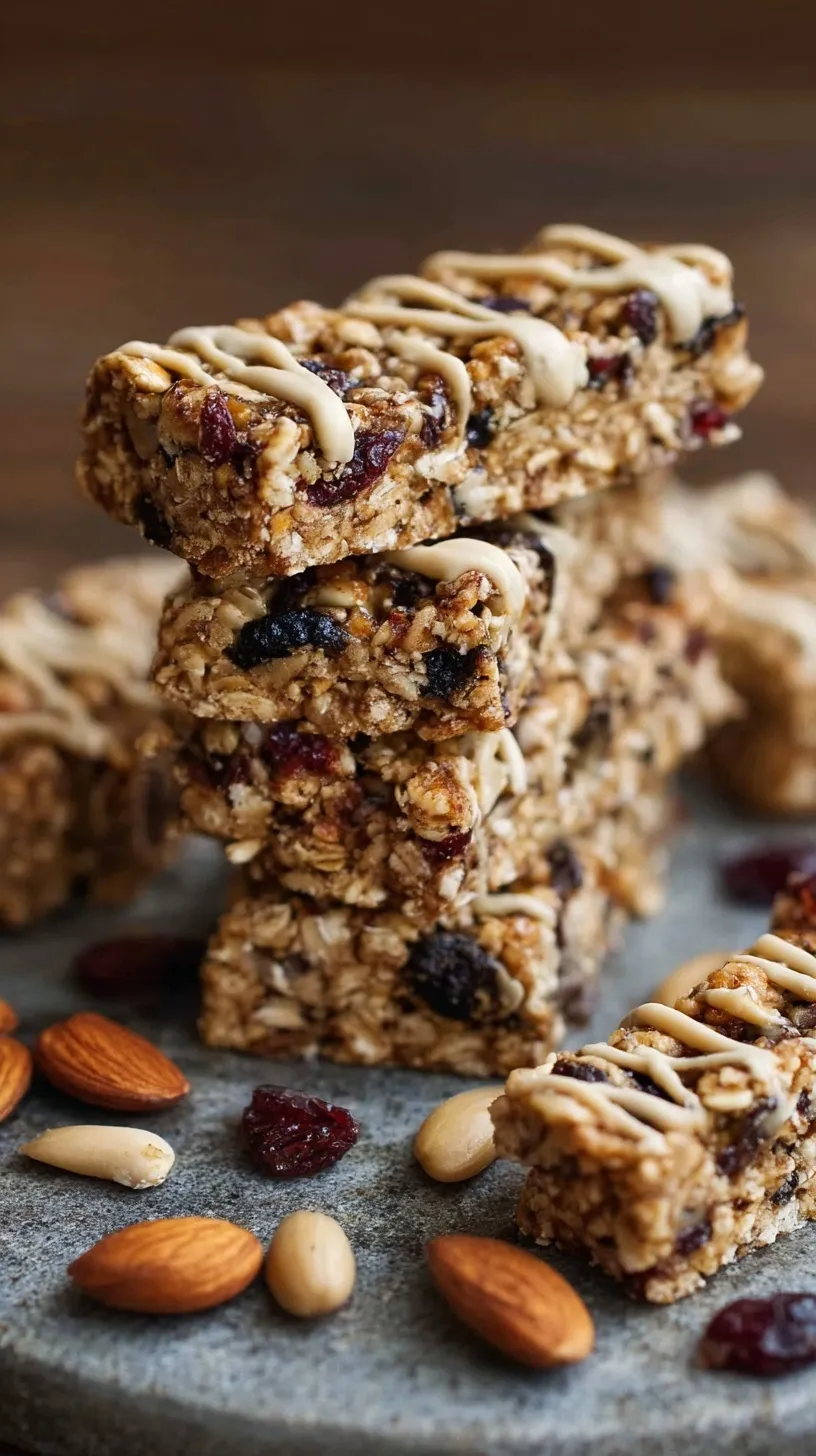 A stack of homemade no-bake high-protein granola bars with dark chocolate chips on parchment paper.