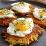 A skillet filled with crispy golden hash browns, scrambled eggs, ground turkey, and melted cheddar cheese.