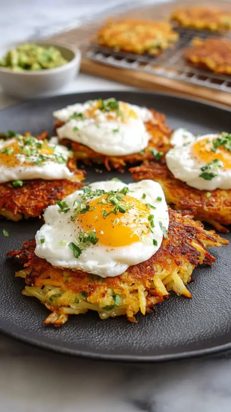 A skillet filled with crispy golden hash browns, scrambled eggs, ground turkey, and melted cheddar cheese.