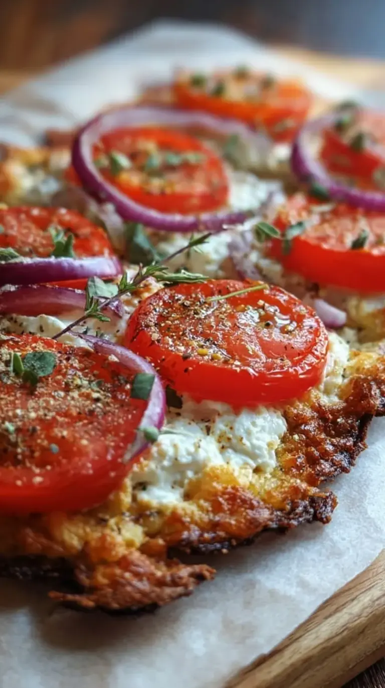 Golden brown cottage cheese flatbread pizza topped with melted mozzarella and turkey pepperoni on a baking sheet.